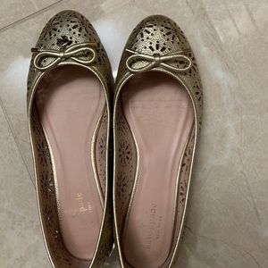 Kate Spade Gold Flats 9.5 M
